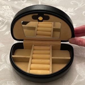 Travel Case for Trinkets and Jewelry in Black Leather NWOT